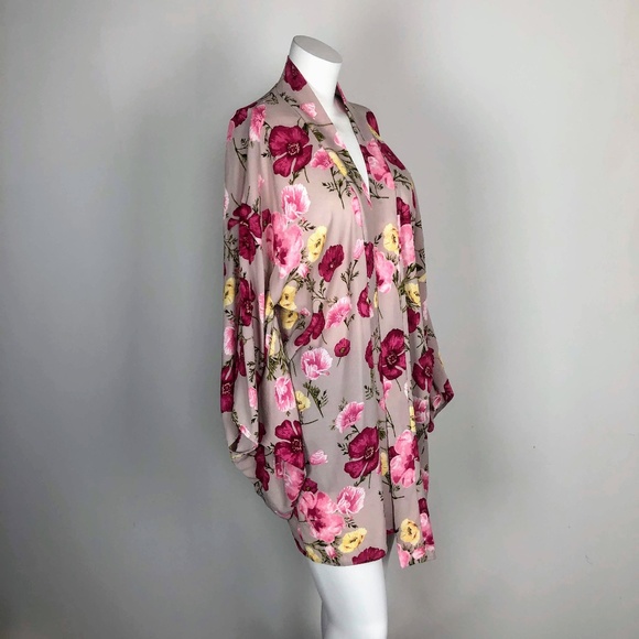 bottlette Tops - Bottlette Boutique Floral Pink Kimono Wrap Shrug